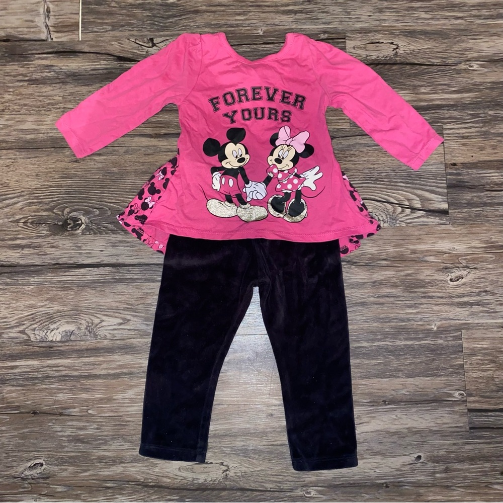 Disney Pink Minnie & Mickey Girls Outfit Set